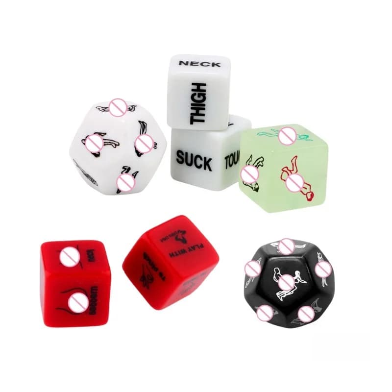 SM Sex Pose Dice Collezione di dadi di perle acriliche Coppia Sesso Luce notturna Dadi Camera da letto di nuove casate Giochi impertinenti Giocattoli del sesso