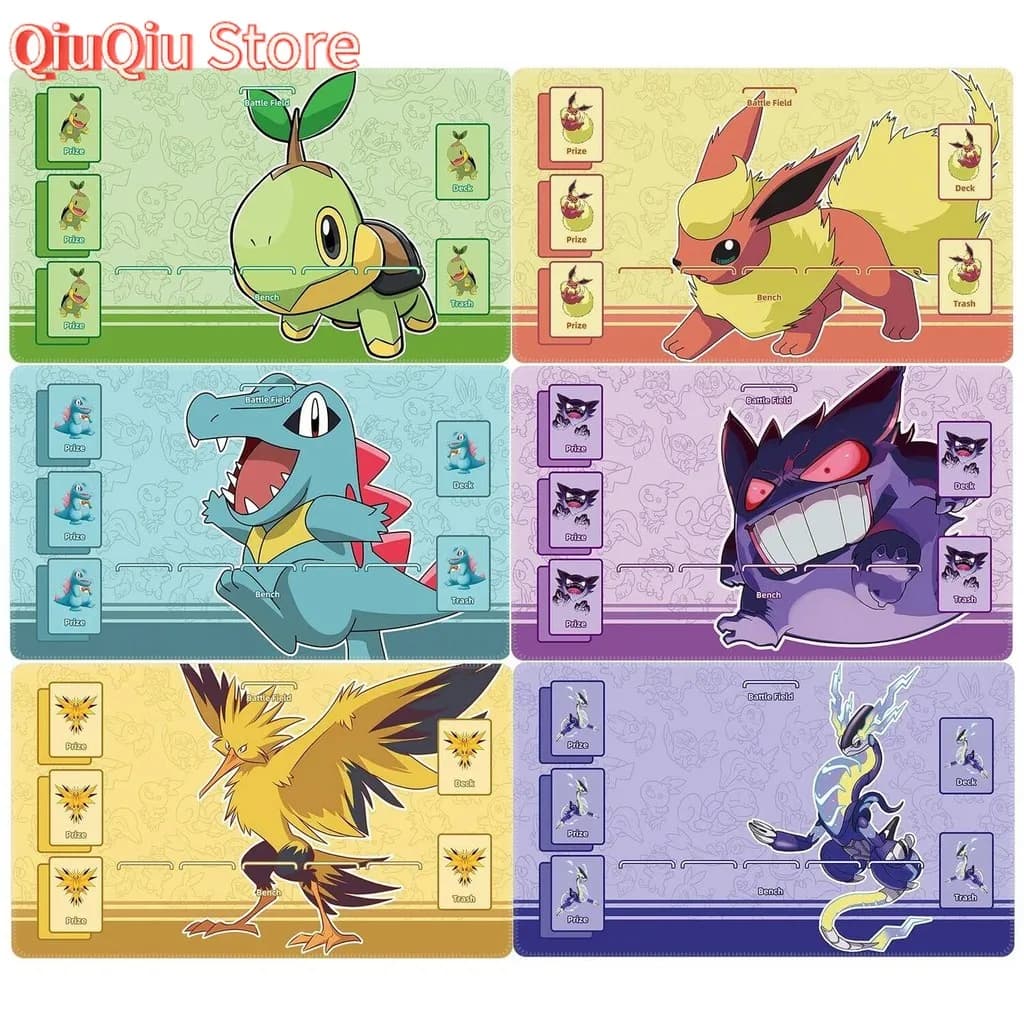600X350X2Mm Fai Da Te Ptcg Flareon Gengar Carta Tappetino Da Battaglia Ptcg Suicune Giocatore Singolo Gioco Da Tavolo Carta di Battaglia Pad Anime Giocattoli