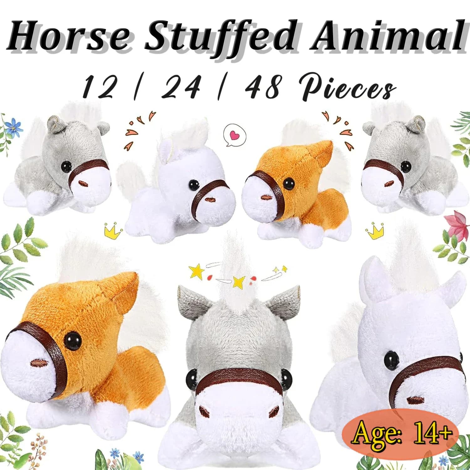 12-48 pezzi cavallo farcito animale giocattolo sfuso cavalli peluche animali di peluche cavalli giocattoli cavallo favore di partito fattoria compleanno per ragazzo ragazza bambino