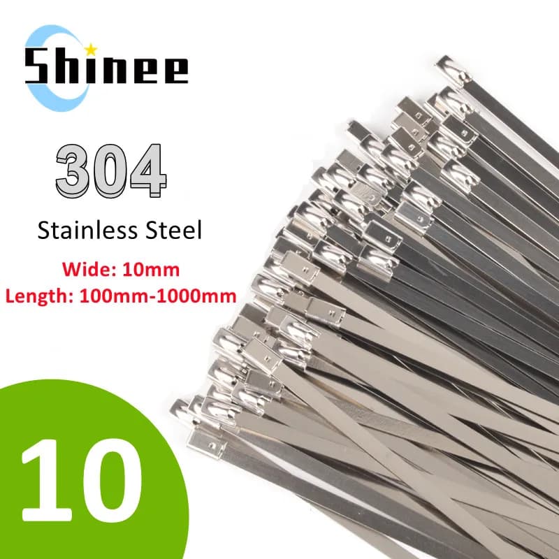 10 20 50 100 200 pz 10mm 0.39 pollici 304 cavo in acciaio inox twist tie lock metallo zip wrap rivestito in metallo rilevabile fascetta fermacavo