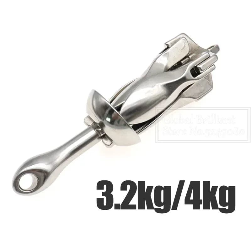 3.2KG/4KG barca in acciaio inox ferro ancoraggio in metallo per barca Kayak gommone zattera barca da pesca Kayak ancora accessori per Yacht marini