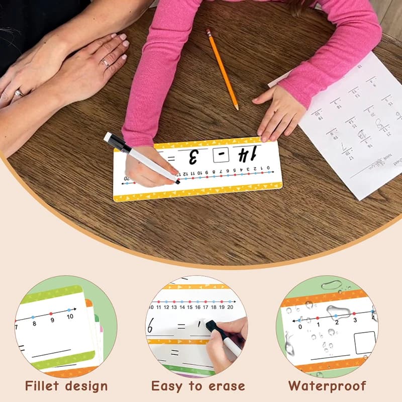 16 pezzi di carte educative cancellabili a secco con numeri per bambini, gioco manipolativo di addizione e sottrazione per l'apprendimento all'asilo