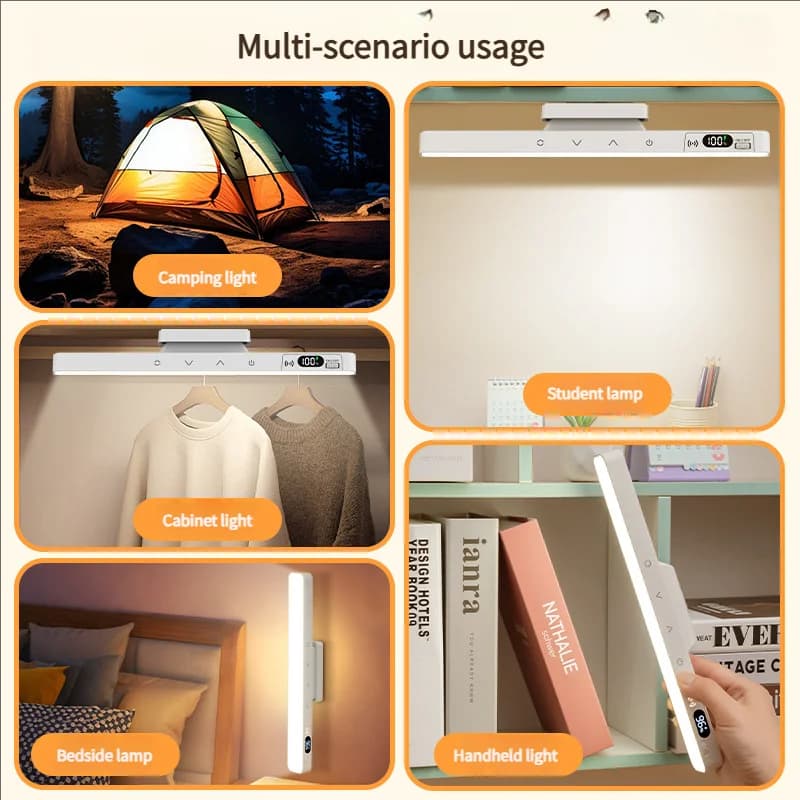 Multifunctional touch table lamp Magnetic desk lamp Built-in rechargeable battery for night light from bedside table with mirror for reading cabinet