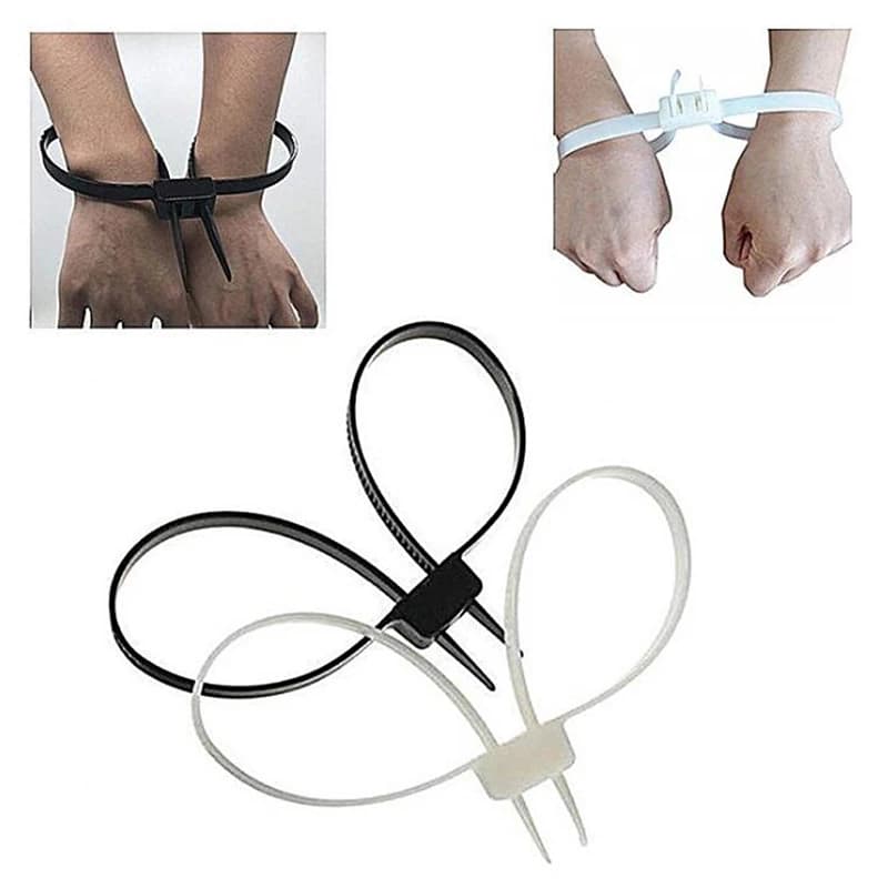 【Pace】 Manette per polizia in plastica da 1 pezzo Manette per polsino doppia flessibile Fascette per cavi in nylon