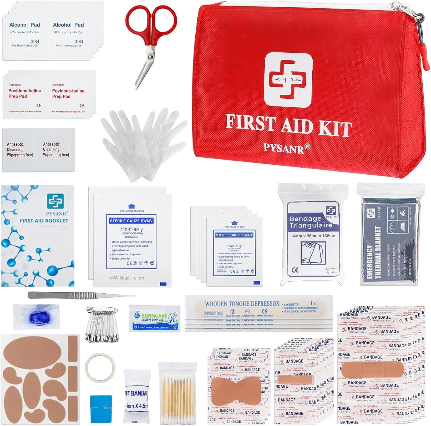 Kit di Pronto Soccorso Mini da 150 Pezzi con Coperta Termica e Forbici per Casa, Campeggio, Viaggi, Sport, Ufficio, Attività all'Aperto, Auto, Scuola