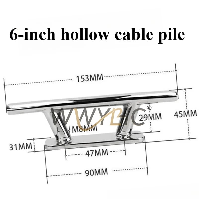 Adatto per palo cavo cavo in acciaio inossidabile 316, colonna di cavo per yacht, accessori per yacht hardware marino