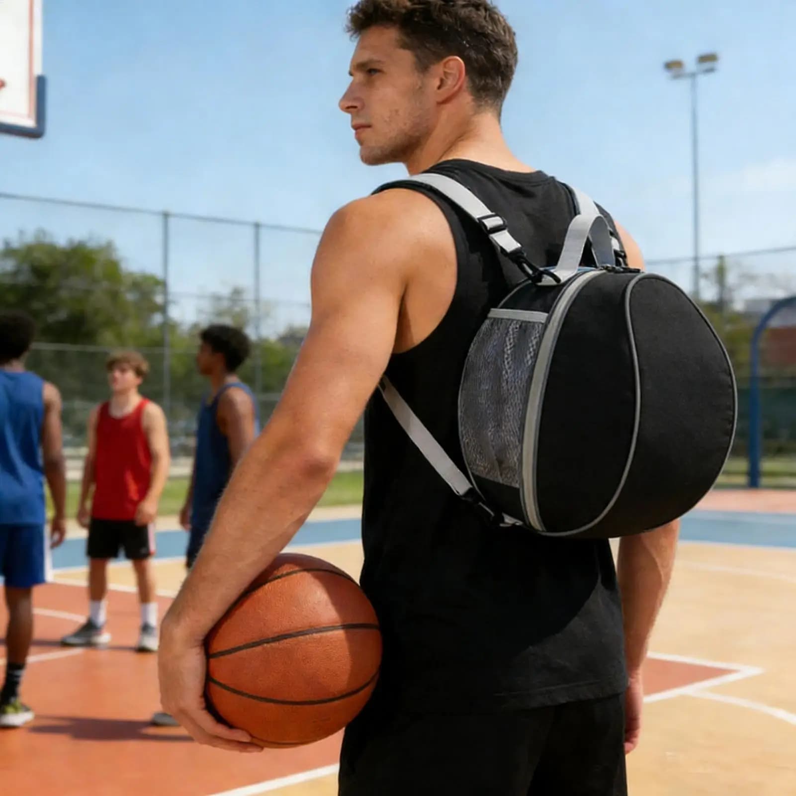 Borsa da basket di grande capacità, leggera, impermeabile, zaino sportivo per bambini, borsa da palestra per pallavolo, palestra, viaggi quotidiani, scuola
