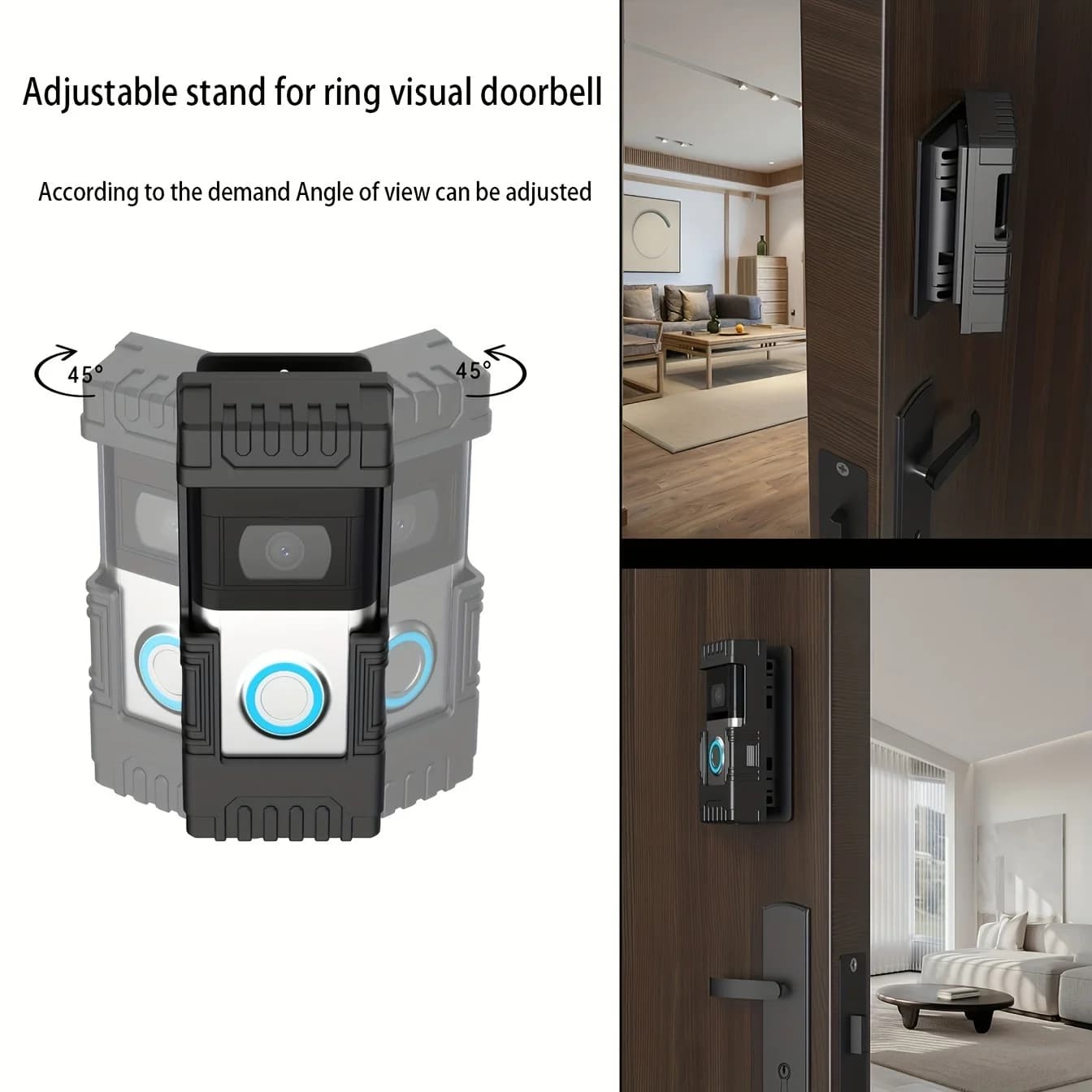 Adatto per Ring Video Doorbell staffa per campanello visivo angolo regolabile custodia protettiva per campanello staffa antifurto