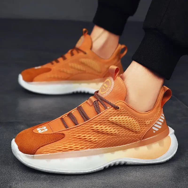 Sneakers fashion man 2024 spring new breathable running shoes mesh surface with soft sole flying woven shoes Tenis Para Hombre