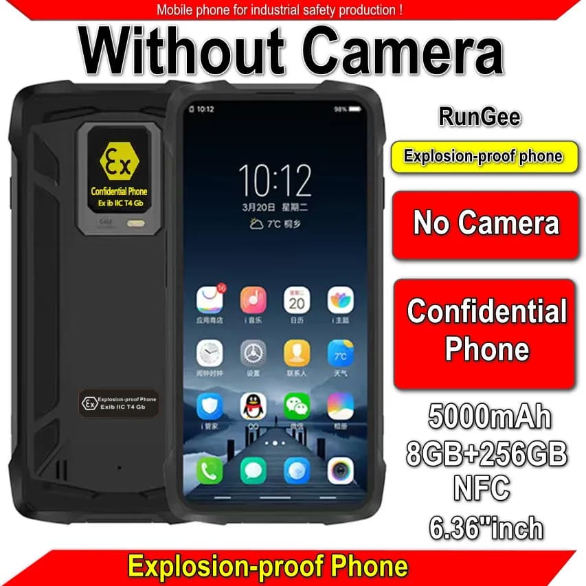 No RunGee explosion resistant IP68 4G lte waterproof 8 GB + 256 GB 6,36 "FHD 5000 mAh NFC Android 11