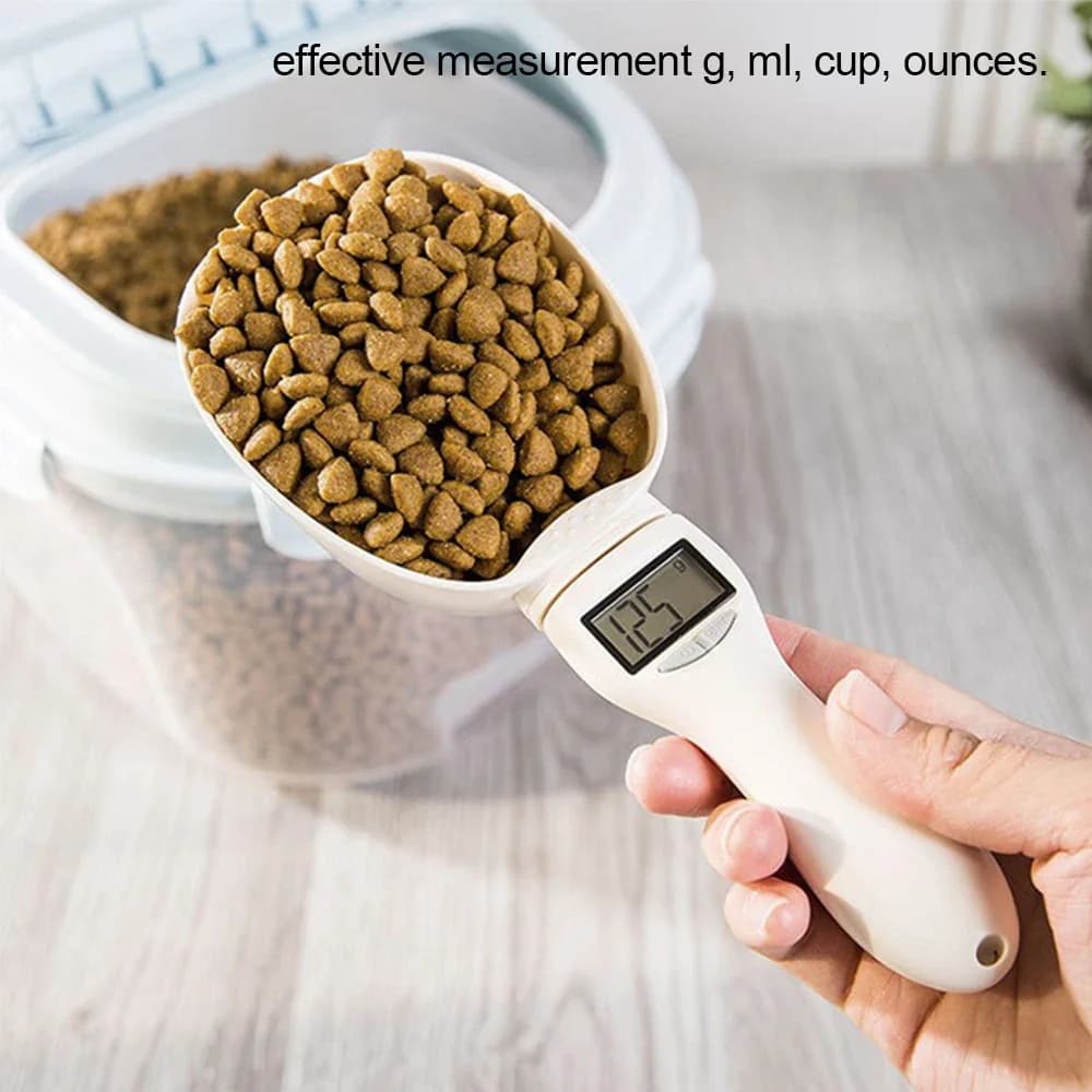 Misurino per alimenti per animali domestici Misurino elettronico per alimenti per cani e gatti Misurino digitale Bilancia per alimenti da cucina con display a LED