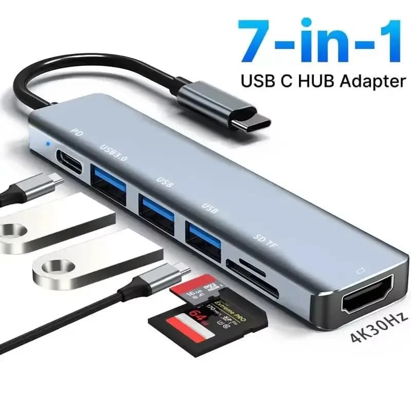 USB C Hub to 4K HDMI-compatible USB 3.0 2.0 Type C Charging SD TF Card Reader Dock for MacBook iPad Samsung S21 Dex TV Mouse