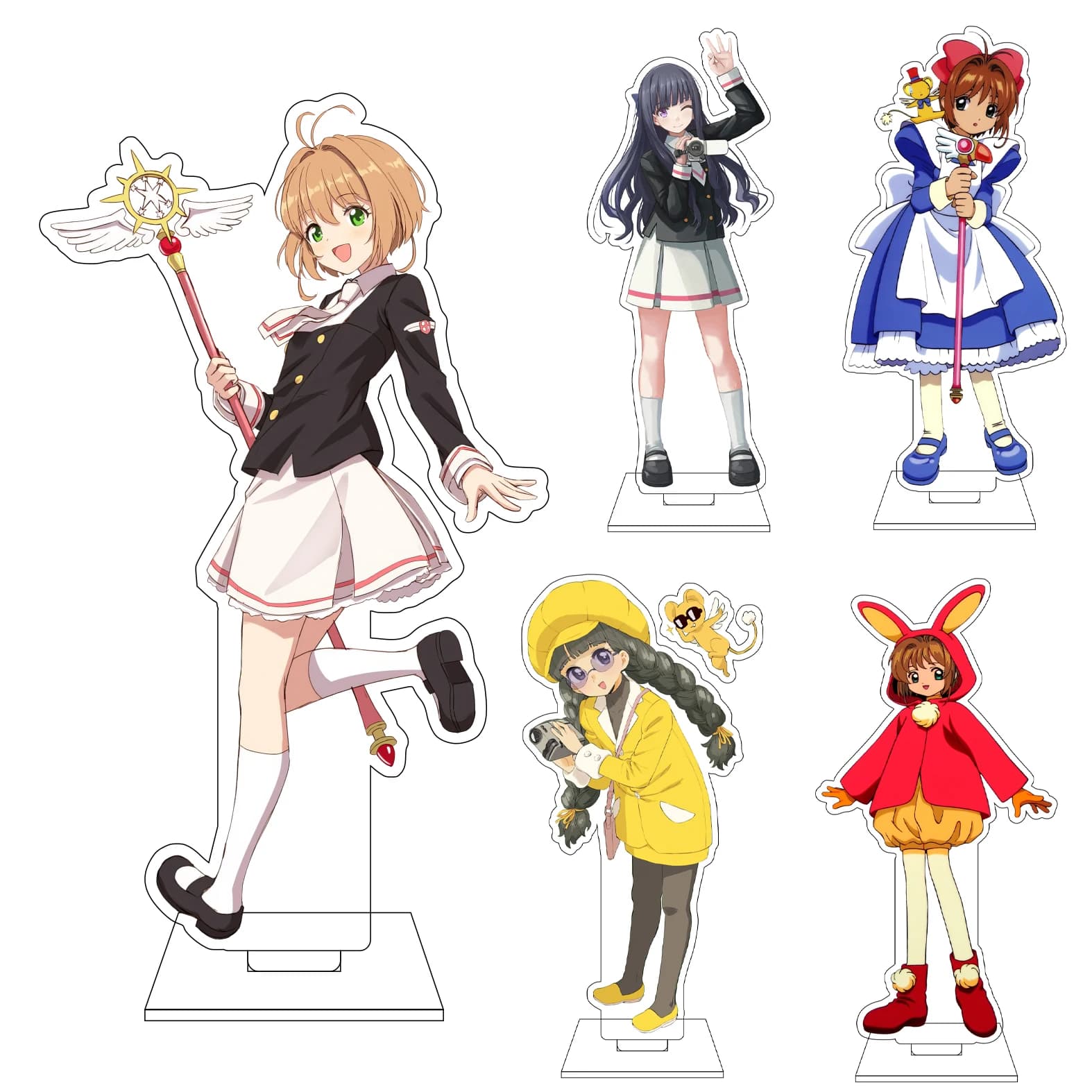 Statuetta in Acrilico da 16CM di Cardcaptor Sakura, Cosplay Anime, Tomooyo Daidouji, Cerberus, Li Syaoran, Ornamenti e Regali