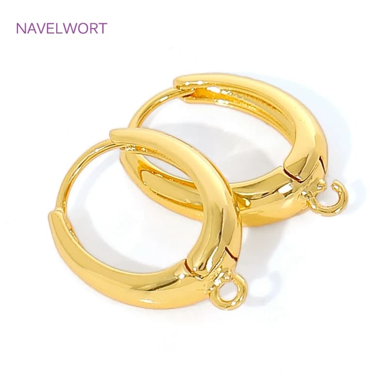 18K gold plated brass earrings hooks, oval earrings closures, earrings hooks, earrings accessories, DIY jewelry creation components