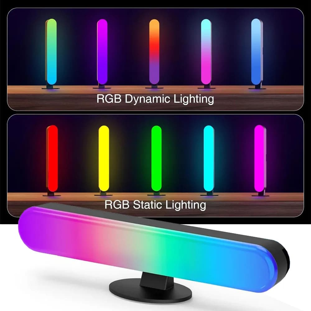 Barra luminosa a LED intelligente da 1/2/3 pezzi, barra luminosa per TV da 16 milioni di colori che cambia con funzione di temporizzazione del controllo remoto e APP