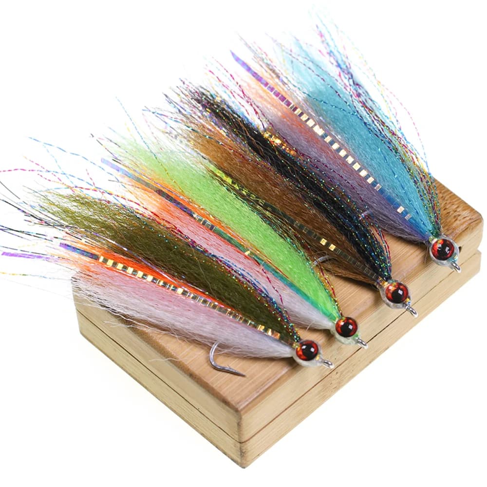 2 pezzi/4 pezzi 4,13 pollici # Esca Artificiale Realistica 3D a Forma di Pesce con Occhi, in Fibra Sintetica, per la Pesca a Mosca di Trota, Spigola, Salmone e Steelhead