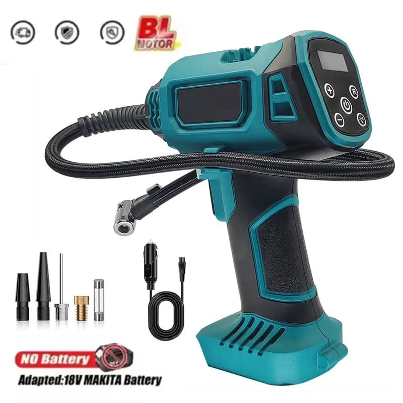 Compressore d'aria portatile per pneumatici per auto con gonfiatore automatico a batteria da 600 mm per batteria Makita 18V (senza batteria)