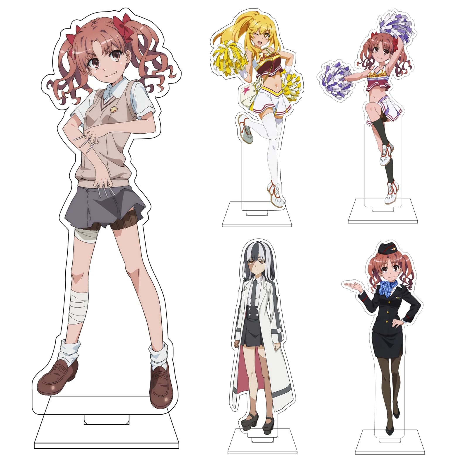Statuetta in Acrilico da 16CM di Misaka Mikoto, Cosplay Anime, con Base, Ornamenti e Regali di Shirai Kuroko, Saten Ruiko, Shokuhou Misaki