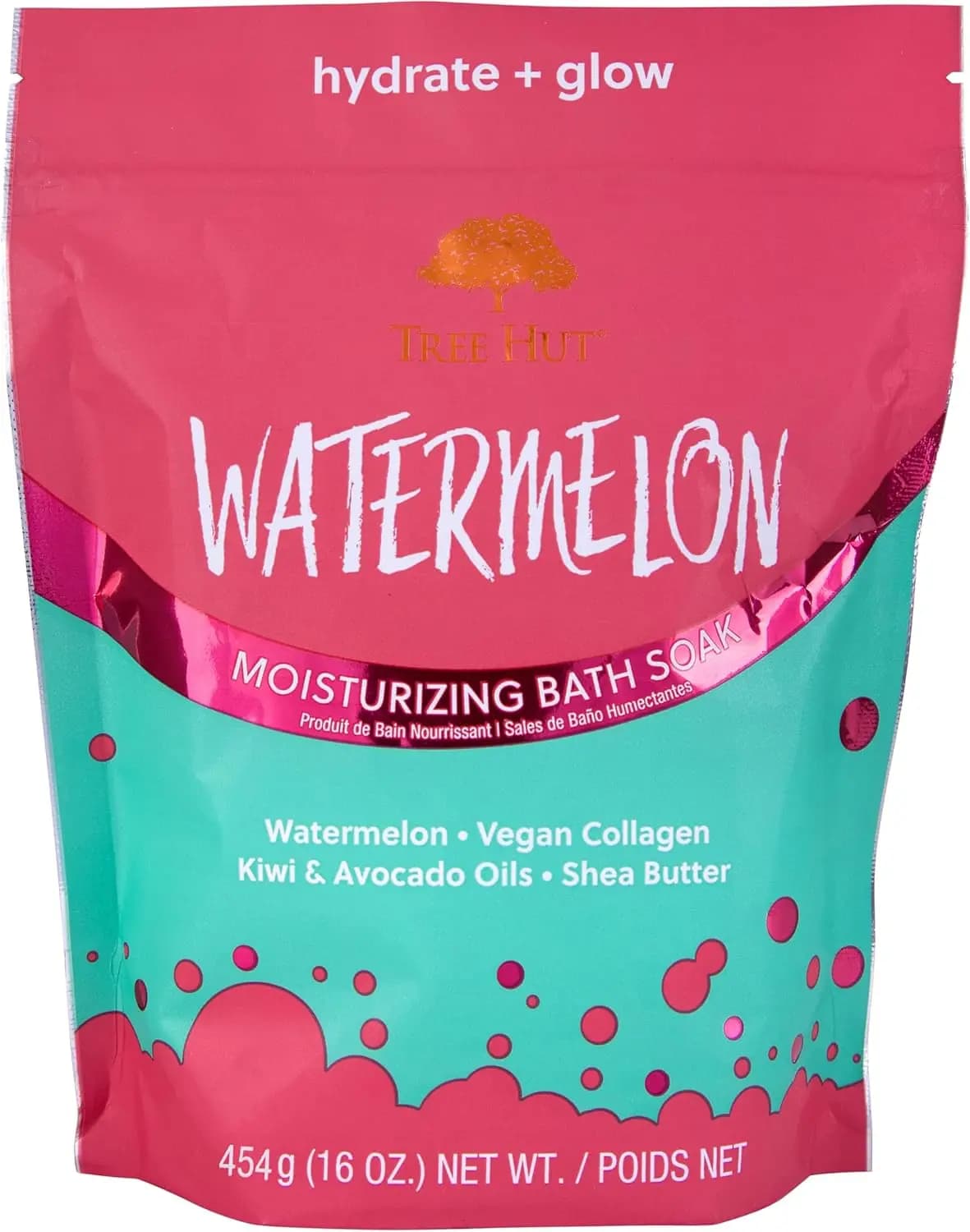 Sali da Bagno all'Anguria con Burro di Karité, Collagene Vegano e Oli, 16 oz - Idratante, Ammorbidente