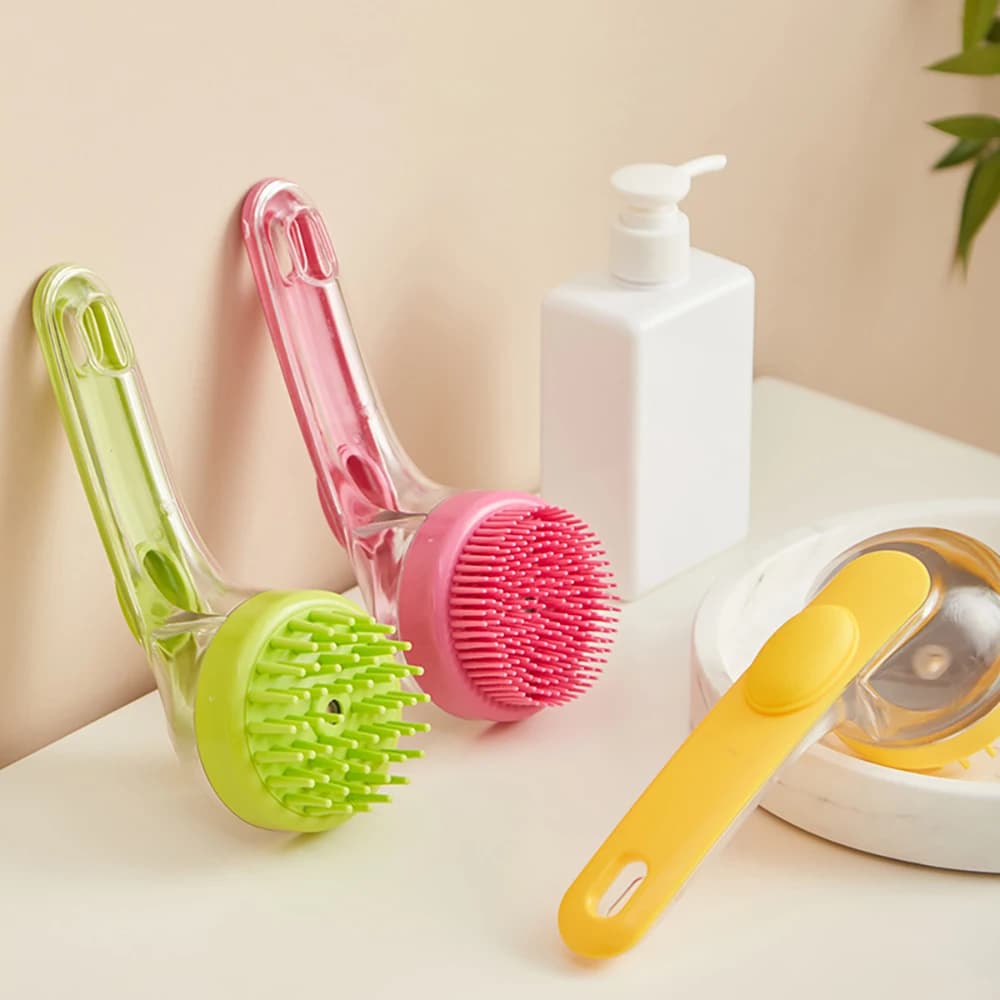 Spazzola da bagno per il corpo in silicone con manico Spazzola esfoliante per doccia per la pulizia del corpo Massaggio Strumento da bagno per la cura della pelle