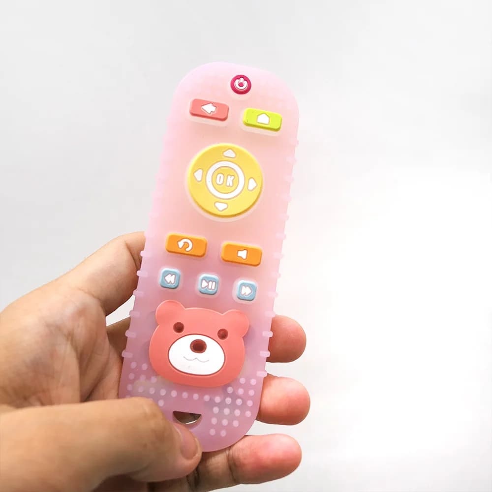 Dentizione in silicone per bambini telecomando periodo di bocca del bambino dentizione lenitiva dentizione giocattoli telecomandati denti in silicone