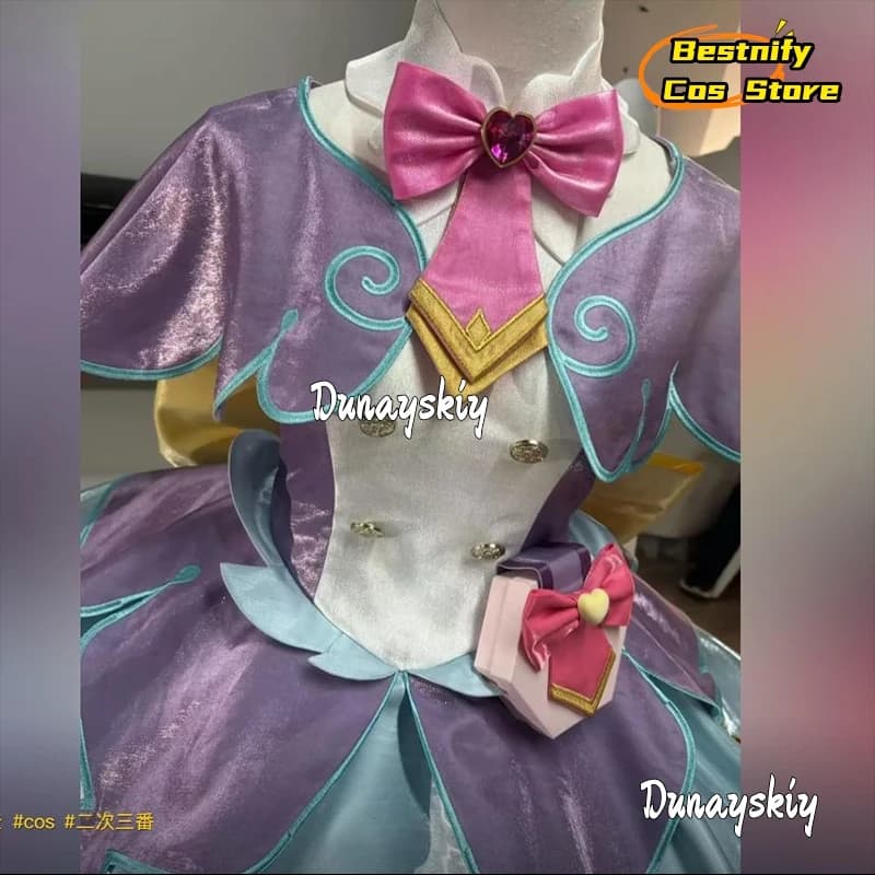 Bestnify Cos*/Star Detective Precure Cure Answer Akechi Anna Costume Cosplay Abito Lolita Viola Set Parrucca Tuta da Combattimento Carnevale