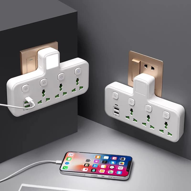 EU UK US AU Spina Presa CA Presa multipla Presa a muro Presa di rete universale Carica USB Interruttore separato Adattatore luce