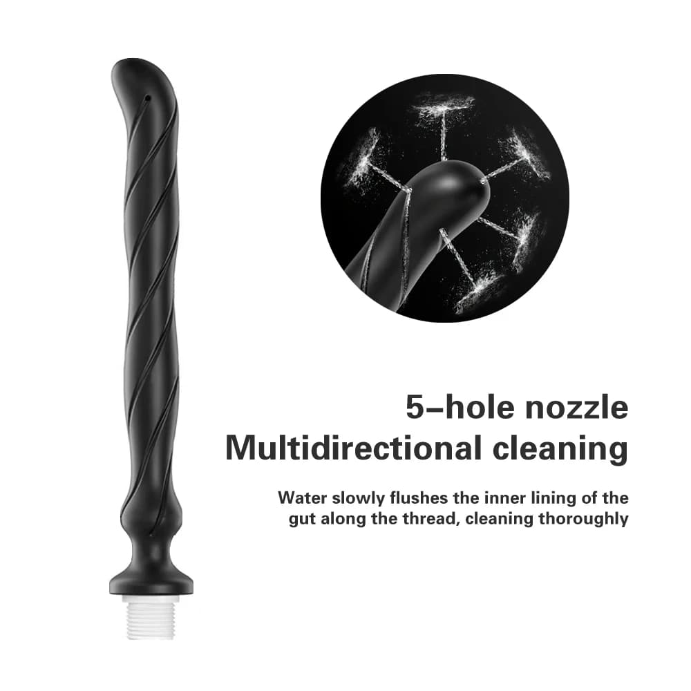 1 pezzo, scarico del sedere, rondella lunga per perline in gel di silice, clistere per doccia plug-in, pulizia della camera posteriore e giocattoli sessuali per espansione anale