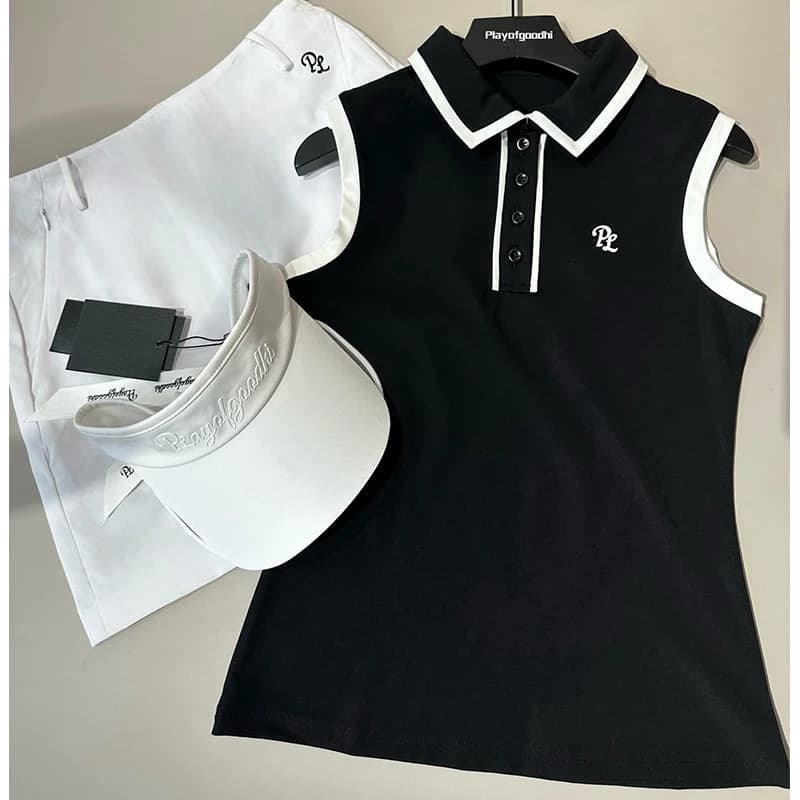 PL Golf Wear Donna Casual Slim Sport Gonna a tubino Canotte da golf estive T-shirt traspirante senza maniche coreana da donna