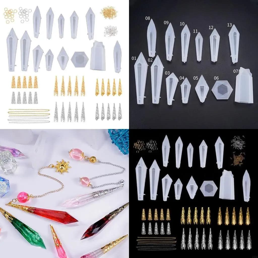 195C 1 Set Cristallo Stampo In Resina Epossidica Pendolo Colata Stampo In Silicone Fatti A Mano Artigianato FAI DA TE Collana