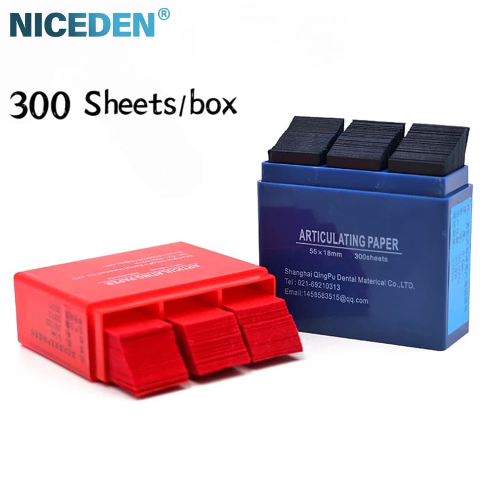 300 Pz/box Card Dental Articulation - Occlusive Orthodontic Strips 55x18mm for Morsi Analysis and Tooth Whitening