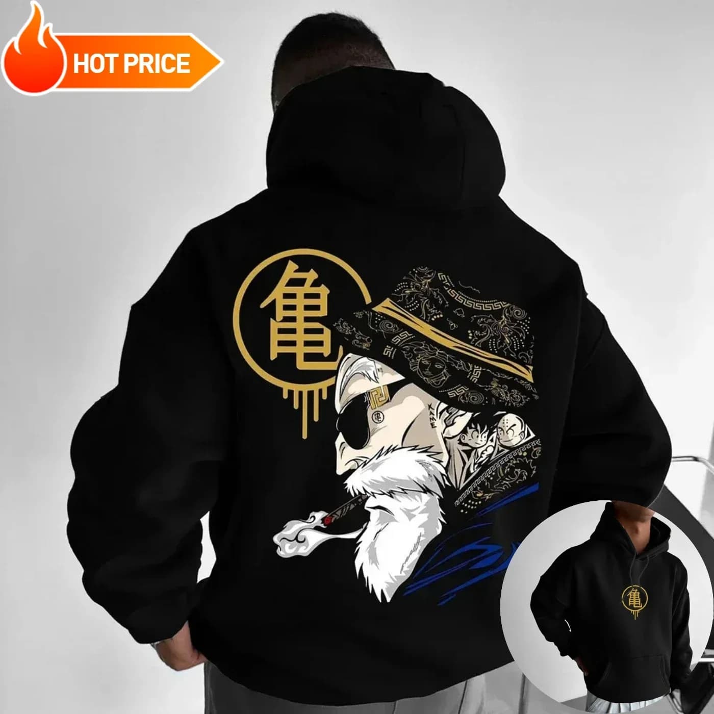 Master Roshi Dragon Ball Saiyan Harajuku Winter Men Hoodie Streetwear Vintage Women Oversized Hooded Sweatshirt Long-Sleeve Top