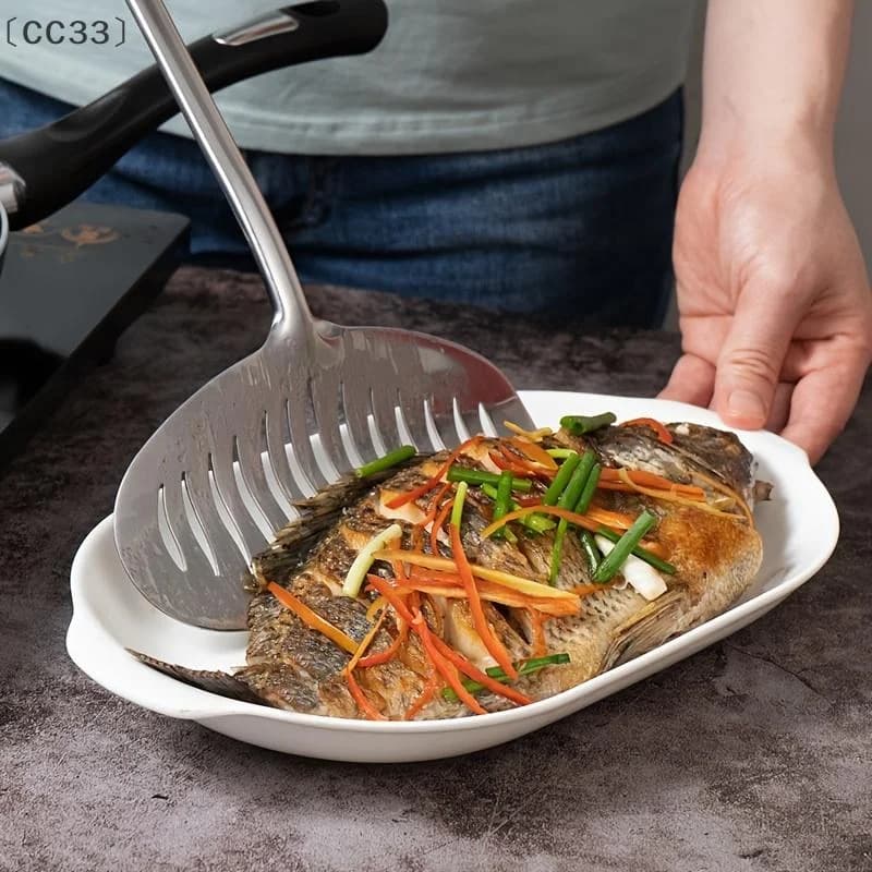 maveraCC33 Vauum Spatula for frying the fish in stainless steel Spatula for eggs Anti-stick Palette Long Sleeve Steak with Cutlery Flat Pala Cooking Tool