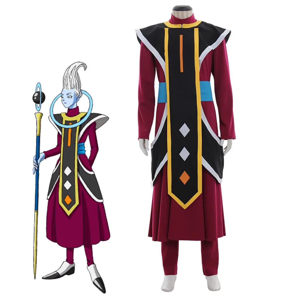 Whis Cosplay Costume Uniform Dress Men's Fantasy Uisu Coat Dress Dresses Pants Set Full Halloween Carnival Party Battle Outfit
