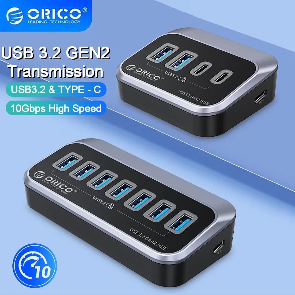 ORICO ABS 10Gbps USB3.2 HUB SuperSpeed Type-C Splitter OTG Adapter With USB C Power Supply Port for MacBook Computer Accessories