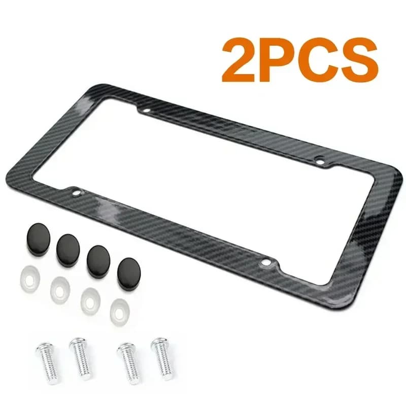1/2PCS Portatarga in fibra di carbonio Portatarga per auto Porta targa per auto Etichetta telaio targa per auto Ricambi auto universali