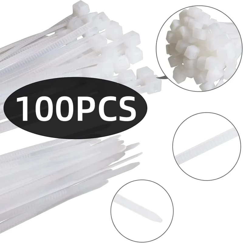 Fascette piccole con cerniera, Fascette bianche 4X150MM 100 pezzi, Fascette per cavi in nylon Cinghie autobloccanti, Fascette trasparenti resistenti, Piccolo cavo