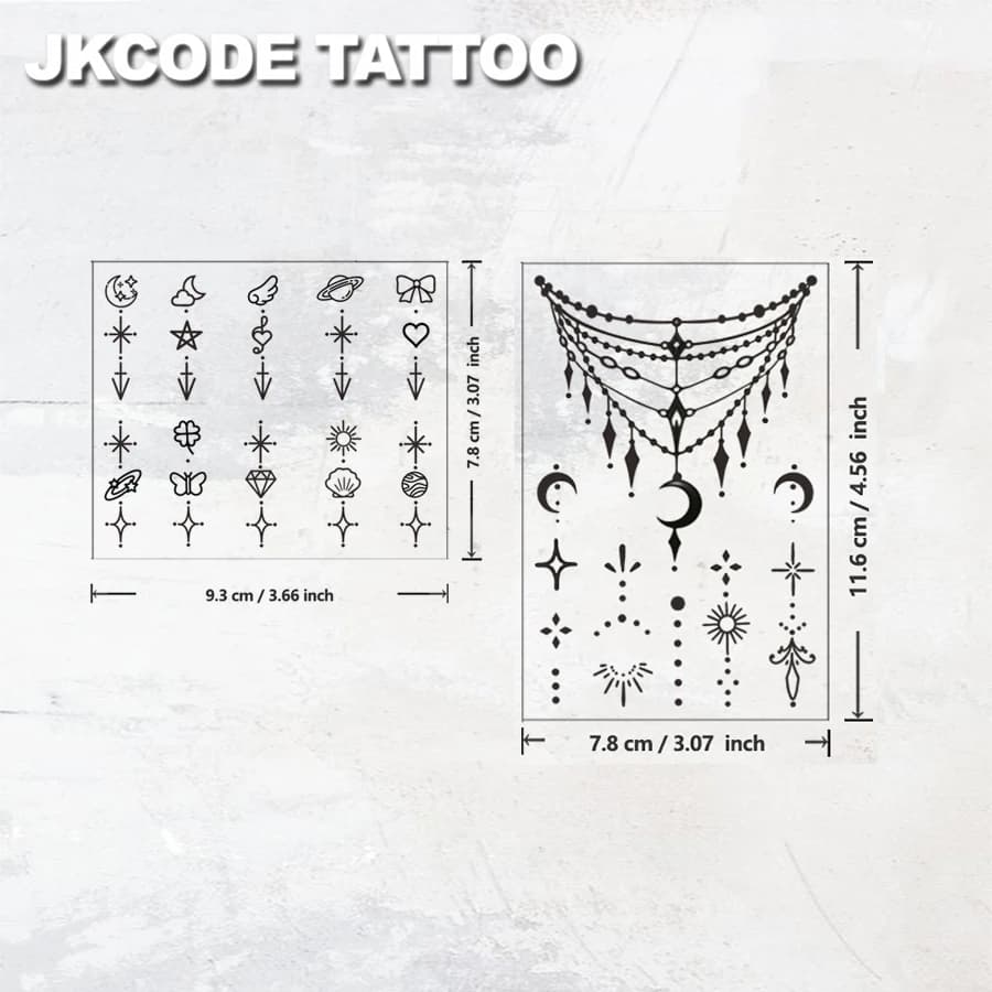 Tatuaggi semipermanenti impermeabili con design Mehndi, tatuaggi temporanei, braccialetto stella e luna, dura 1-2 settimane, tatuaggi per donne