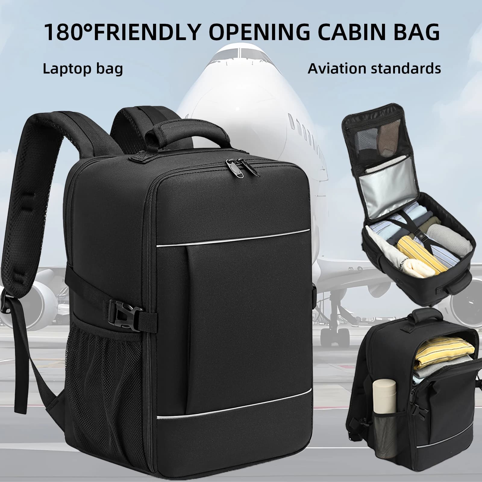 travel backpacks 40x20x25 ryanair cabin bag Unisex transport suit 15.6 inch laptop backpack for school, night reflective strip