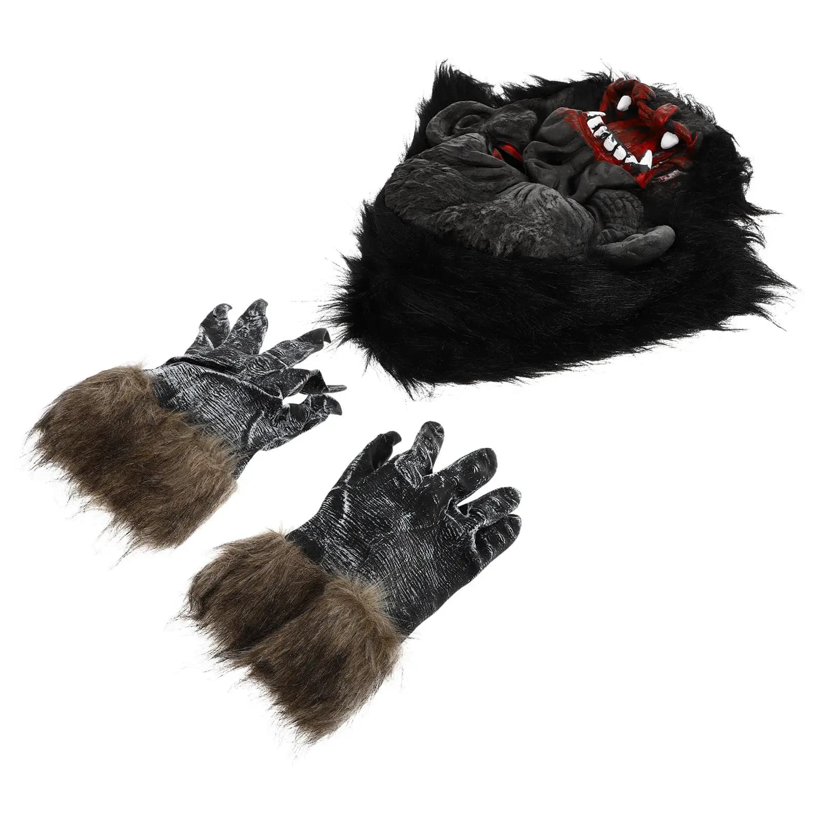 1Set Halloween Gorilla Mask Gloves Set Scary Latex Party Costume Horror Performance Cosplay Creepy Lifelike Halloween Costume