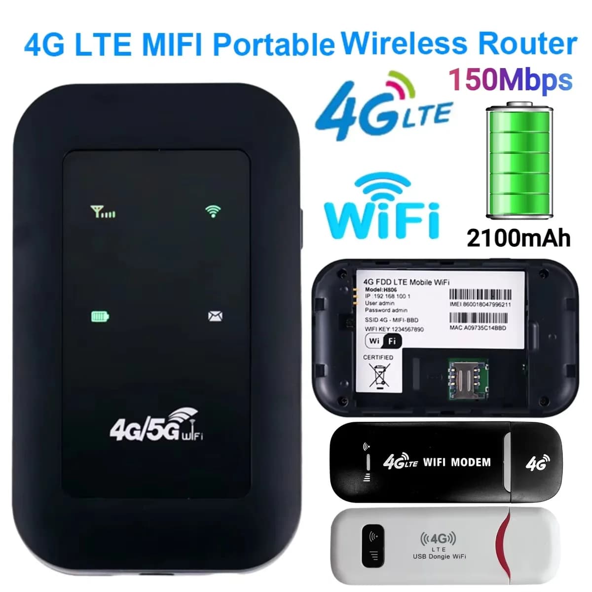 Router 4G LTE 150Mbps ripetitore WiFi amplificatore di segnale espansore di rete Mobile Hotspot Pocket Wireless Mifi Modem Slot per scheda SIM