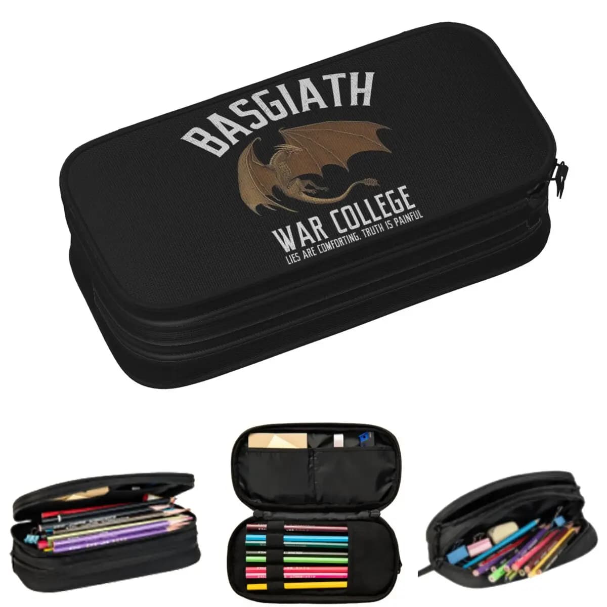 Astucci per matite Fourth Wing Basgiath War College Basgiath, regali per studenti, astuccio portapenne, astuccio portamatite di grande capacità