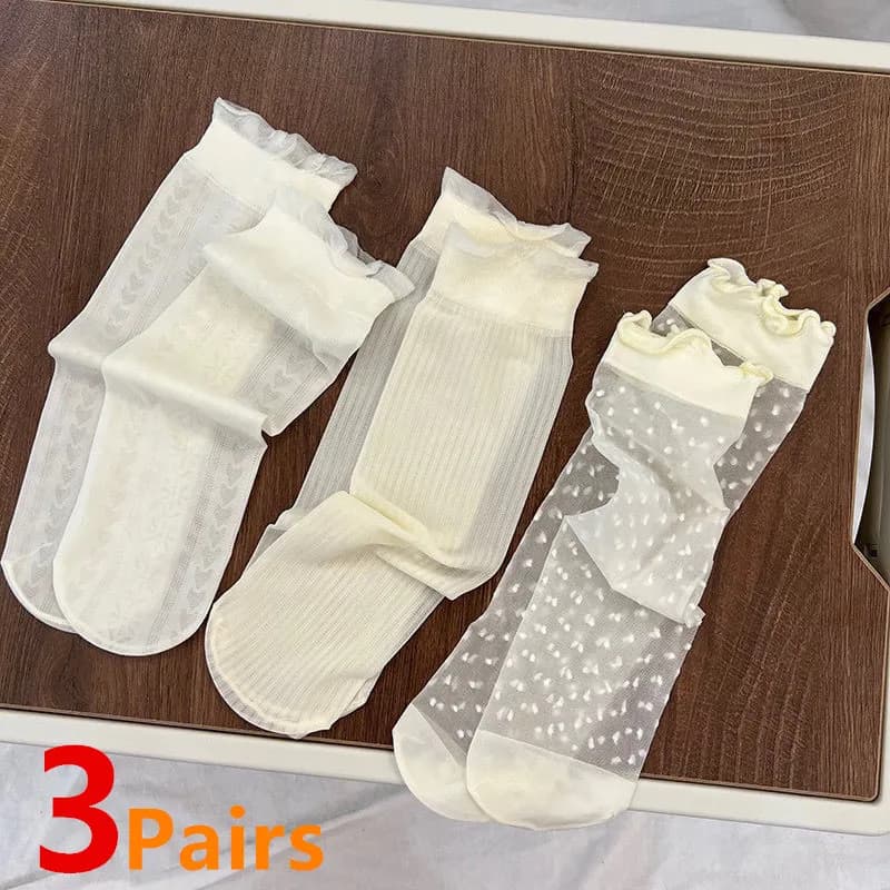 3 pairs/lot newborn socks knee-high children soft lace stuff princess sock volant 2-12 years socks cute girl
