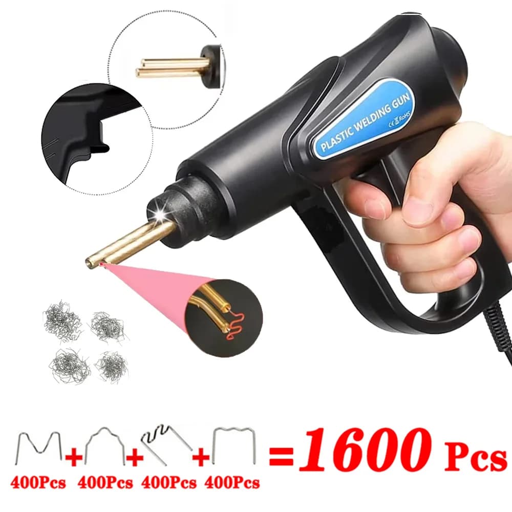 Cucitrici a caldo Macchina per punti metallici Saldatore di plastica Macchina per la riparazione di plastica PVC Kit di riparazione paraurti Saldatore per pistola per auto