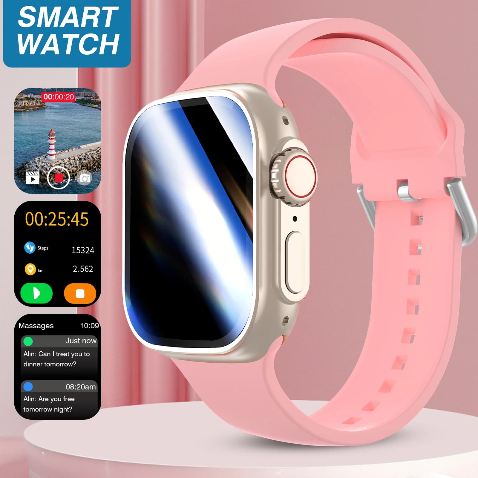 Nuovo Smartwatch HD Full-Touch 2026, Unisex - Chiamate Wireless/Modalità Sportive Multiple/Fitness Tracker, per Android e iPhone, Regalo Perfetto per Famiglia e Amici