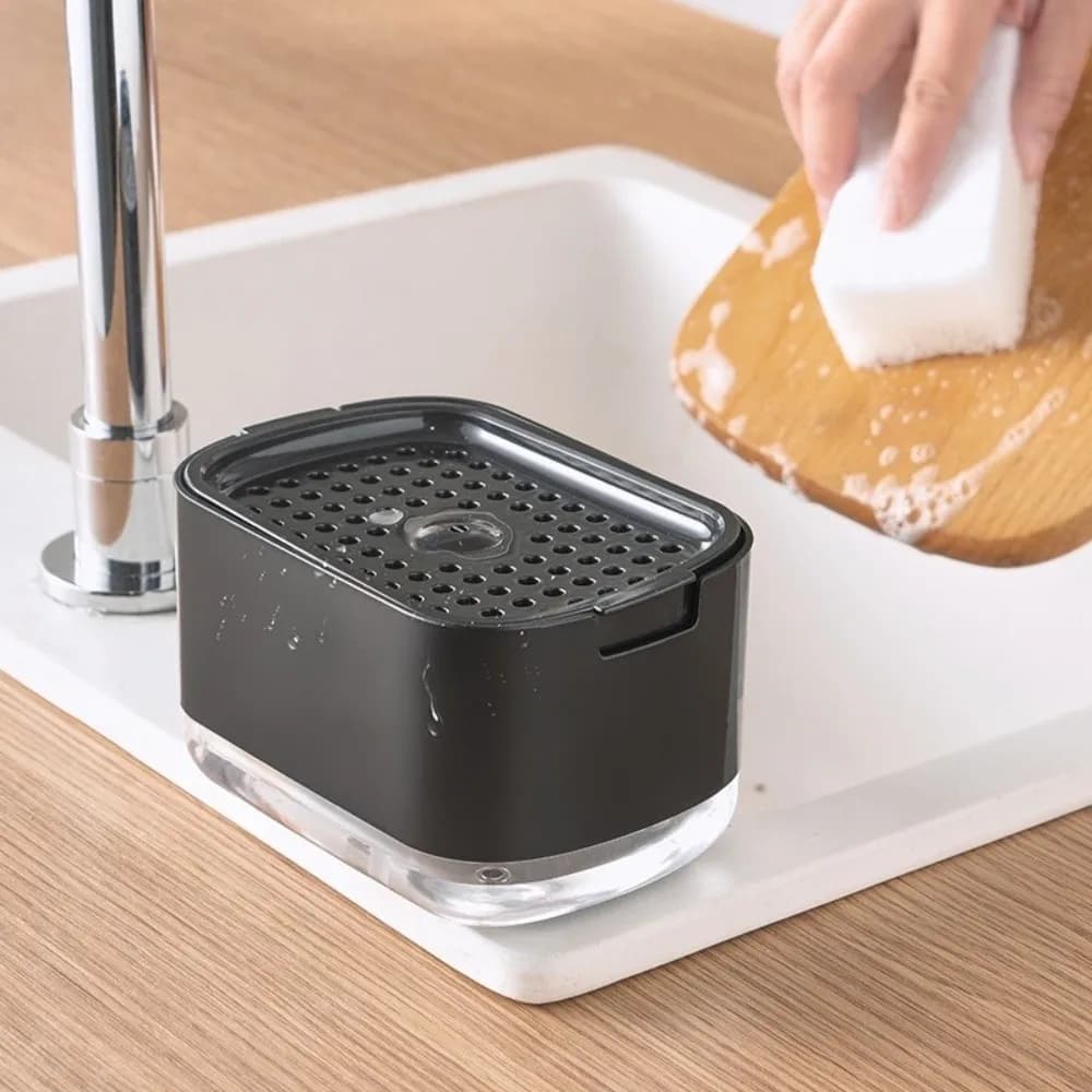Dispenser per Detersivo da Cucina a Grande Capacità, Erogatore Manuale a Doppio Strato, Contenitore per Sapone Liquido, Accessori per la Casa