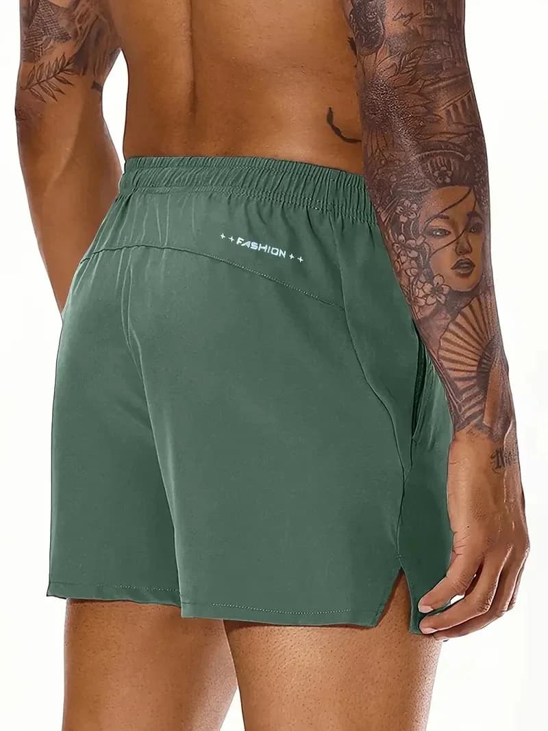 Men 2025 New Summer Beach New models Solid color Fashion Leisure Comfortable elastic waist Double pockets Fantastic sports shorts