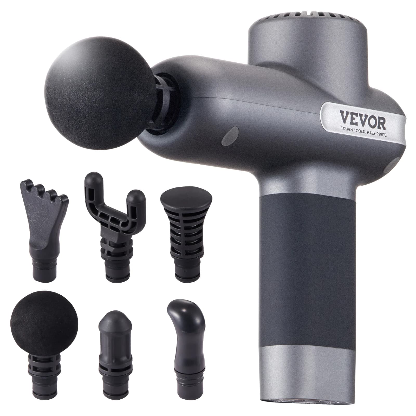 SucceBuy Mini Massage Gun Percussion Muscle Massage Gun for athletes with 5 speed levels and 6 massage heads to relieve muscle pain