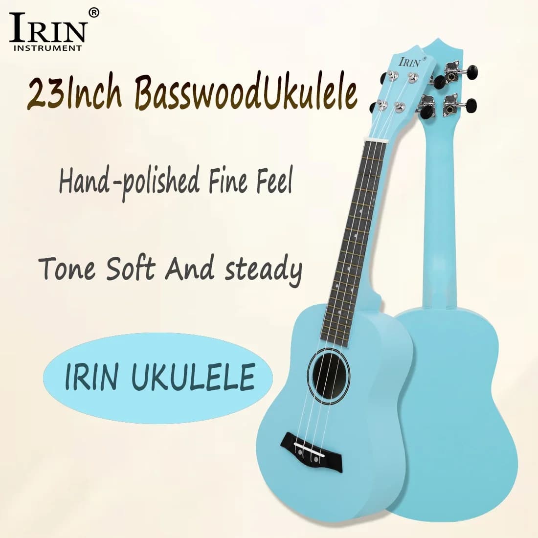 IRIN 23 pollici Ukulele Basswood Blu Chitarra a rombi Lucido a mano Prestazioni da concerto Ukulele professionale Regali per bambini Giocattoli