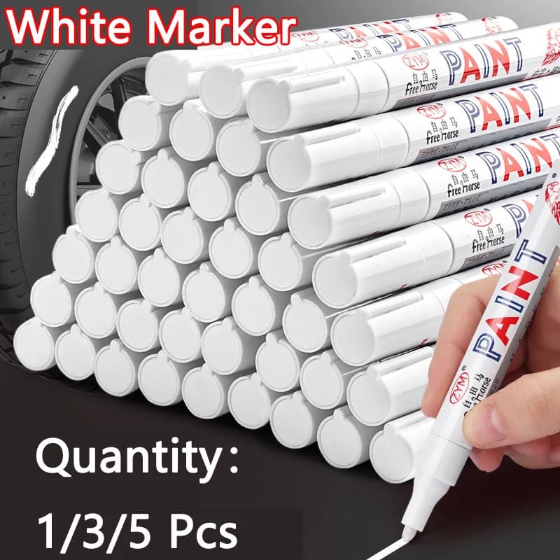 Set of White Pens White Gel Pens White Waterproof Oily Gel Graffiti DIY Pennarello for Sketches Brush for School Material for Stationery Writing